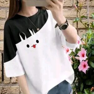 Fancy Modern Womens Top (White, Size -M)